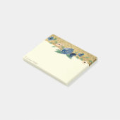 Stilvoll, goldfarbener Glitzer, floral Post-it Klebezettel (angewinkelt)