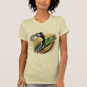 Stilvoll Golfer in Gold und Grün T-Shirt