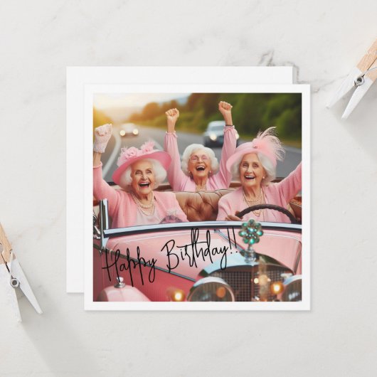 Stilvoll Granny, Happy Birthday Granny Karte (Vorderseite/Rückseite Beispiel)