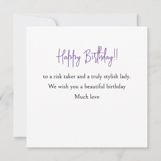 Stilvoll Granny, Happy Birthday Granny Karte (Rückseite)