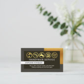 Stilvoll grau Gold Frame Handyman Visitenkarte (Stehend Vorderseite)