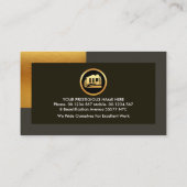 Stilvoll grau Gold Frame Handyman Visitenkarte (Rückseite)