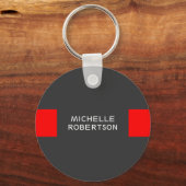 Stilvoll grau-rot Minimalistisch Moderne Schlüsselanhänger (Vorderseite)