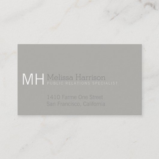 stilvoll grau und modern beruflich visitenkarte (Vorderseite)