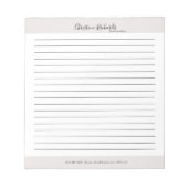 Stilvoll graue Minimalistische Linde Notizblock (Vorderseite)