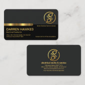 Stilvoll graue schwarze Spalten Gold Stripe Plug Visitenkarte (Vorne/Hinten)