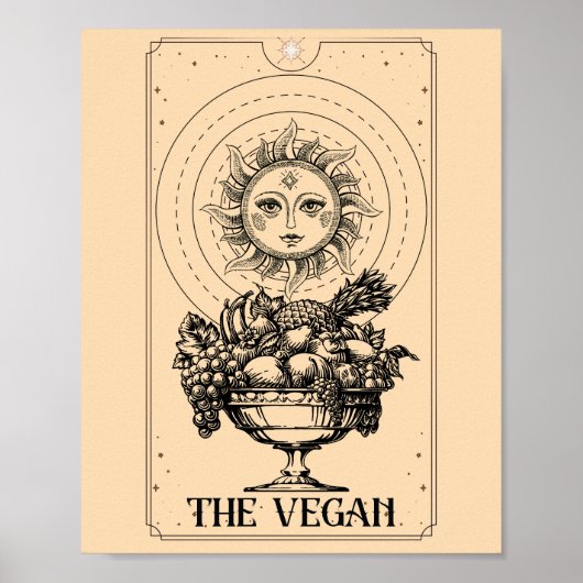 Stilvoll gravierte Sonnenfrüchte Die Veganen Poster (Vorne)