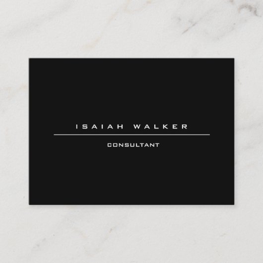 Stilvoll Groß Schlicht einzigartig Special Schwarz Visitenkarte (Vorderseite)