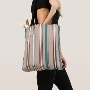 Stilvoll grün beige und kupfer gestreift  tasche