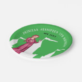 Stilvoll Grün und Rosa Prinzessin Märchenburg Pappteller (Schrägansicht)