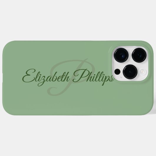 Stilvoll grüner Anfangsbuchstabe Monogram Case-Mate iPhone Hülle (Rückseite (Horizontal))