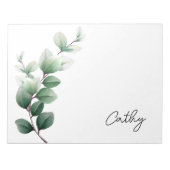 Stilvoll grüner Bleiname Notepad Notizblock (Vorderseite)