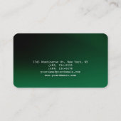 Stilvoll grüner Schlicht kreativer Moderner Berate Visitenkarte (Rückseite)