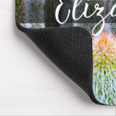 Stilvoll grünes Fuzzy Cacti Foto individuelle Name Mousepad (Ecke)