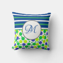 Stilvoll grünes Monogram Weihnachtskissen