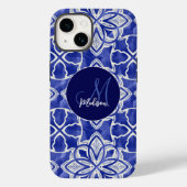 Stilvoll gürtelblau graue erste mit Monogramm Case-Mate iPhone Hülle (Rückseite)