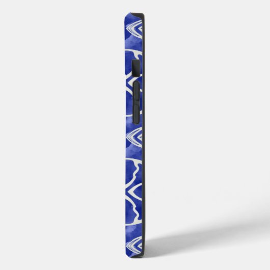 Stilvoll gürtelblau graue erste mit Monogramm Case-Mate iPhone Hülle (Rückseite / Links)