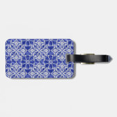 Stilvoll gürtelblau graue erste mit Monogramm Gepäckanhänger (Rückseite horizontal)