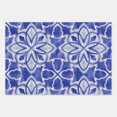 Stilvoll gürtelblau graue erste mit Monogramm Geschenkpapier Set (Vorderseite 3)