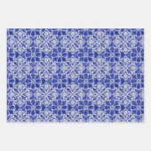 Stilvoll gürtelblau graue erste mit Monogramm Geschenkpapier Set (Vorderseite 2)