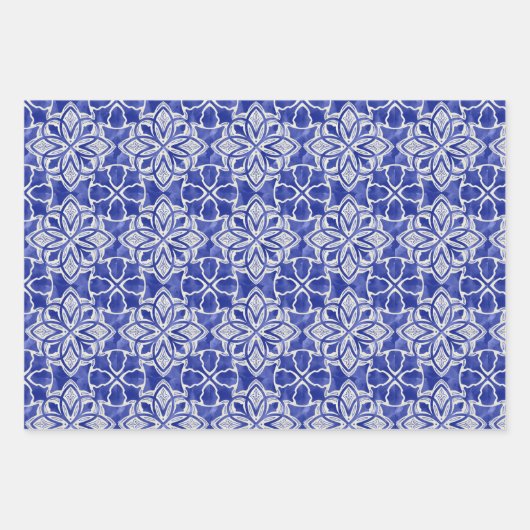 Stilvoll gürtelblau graue erste mit Monogramm Geschenkpapier Set (Vorderseite 2)