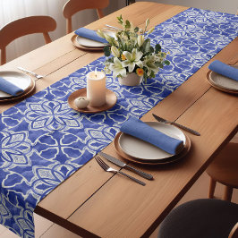 Stilvoll gürtelblau graue erste mit Monogramm Kurzer Tischläufer