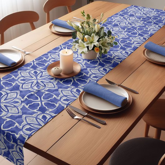 Stilvoll gürtelblau graue erste mit Monogramm Kurzer Tischläufer