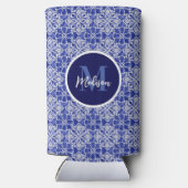 Stilvoll gürtelblau graue erste mit Monogramm Selters Dosenkühler (Rückseite)