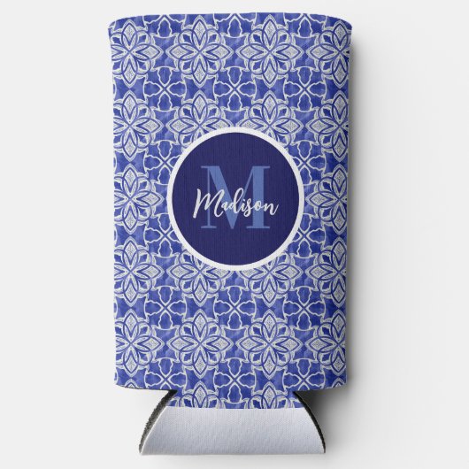 Stilvoll gürtelblau graue erste mit Monogramm Selters Dosenkühler (Vorderseite)