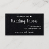 Stilvoll handgefertigt mit Liebe Black Silver Hear Visitenkarte (Rückseite)