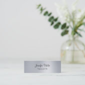 Stilvoll handgeschriebenes Skript Modernes Silver  Mini Visitenkarte (Stehend Vorderseite)