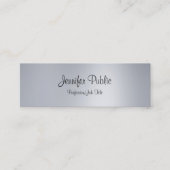 Stilvoll handgeschriebenes Skript Modernes Silver  Mini Visitenkarte (Vorderseite)