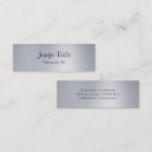 Stilvoll handgeschriebenes Skript Modernes Silver  Mini Visitenkarte (Vorne/Hinten)