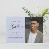 Stilvoll hat er es getan! Script Graduate Foto Ankündigung (Stehend Vorderseite)