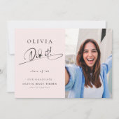 Stilvoll hat sie es getan! Script Graduate Foto Ankündigung (Vorderseite)