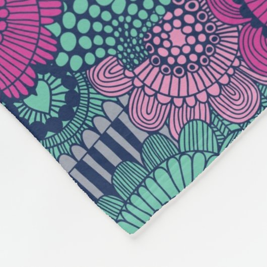 Stilvoll helles Muster prächtiger Blume Fleecedecke (Ecke)