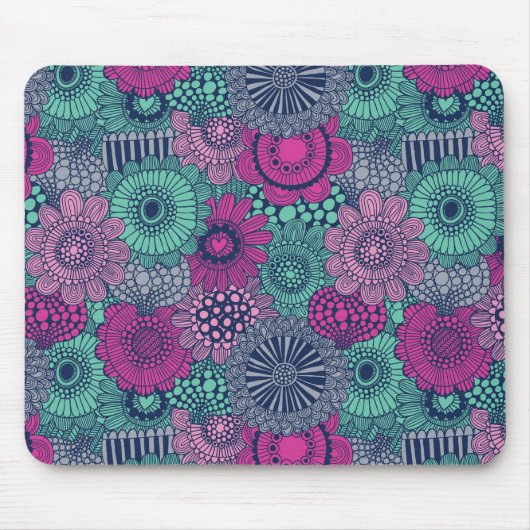 Stilvoll helles Muster prächtiger Blume Mousepad (Vorne)