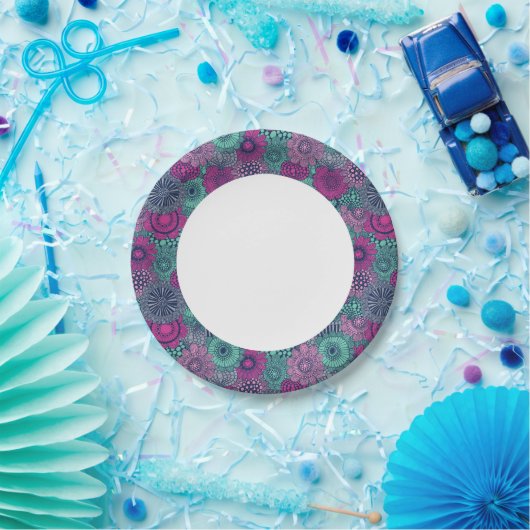 Stilvoll helles Muster prächtiger Blume Pappteller (Party)