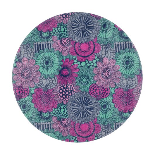 Stilvoll helles Muster prächtiger Blume Schneidebrett (Vorderseite)