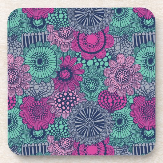Stilvoll helles Muster prächtiger Blume Untersetzer (Vorderseite)