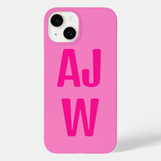 Stilvoll Hot Pink Monogram Case-Mate iPhone Hülle (Rückseite)