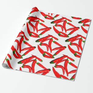 Stilvoll Hot Red Green Chili Pepper Geschenkpapier
