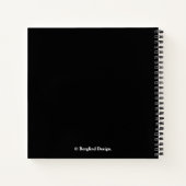 Stilvoll hübsch rosa Rosa Blume schwarz trendig bo Notizblock (Rückseite)