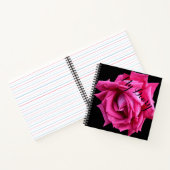 Stilvoll hübsch rosa Rosa Blume Schwarz trendiger Notizblock (Innenseite)