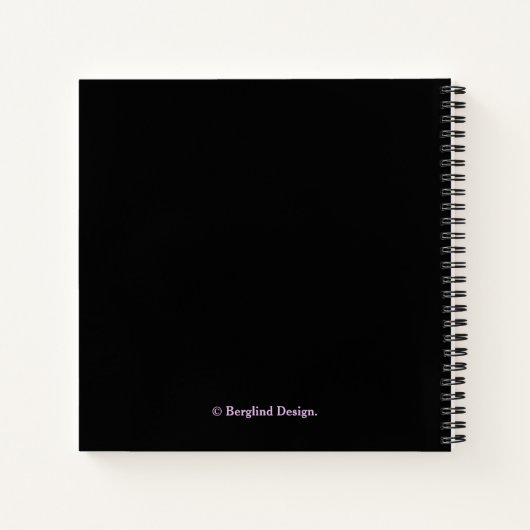 Stilvoll hübsch rosa Rosa Blume Schwarz trendiger Notizblock (Rückseite)