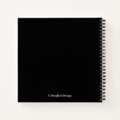 Stilvoll hübsch rosa Rosa Blume Schwarz trendiger Notizblock (Rückseite)