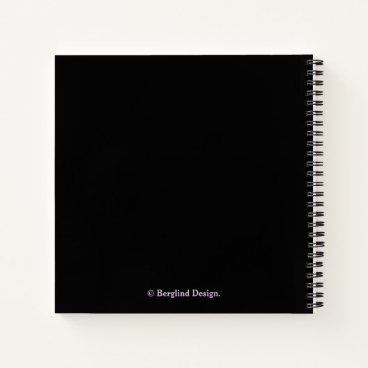 Stilvoll hübsch rosa Rosa Blume Schwarz trendiger  Notizblock (Rückseite)