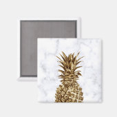 Stilvoll hübsche Ananas aus Gürtelgold und weißem  Magnet (Vorderseite/Rückseite)