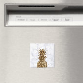 Stilvoll hübsche Ananas aus Gürtelgold und weißem  Magnet (In Situ (Geschirrspüler))