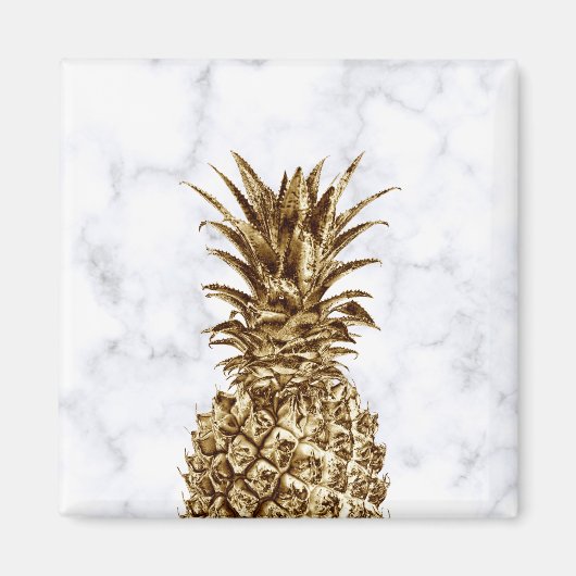 Stilvoll hübsche Ananas aus Gürtelgold und weißem  Magnet (Vorne)